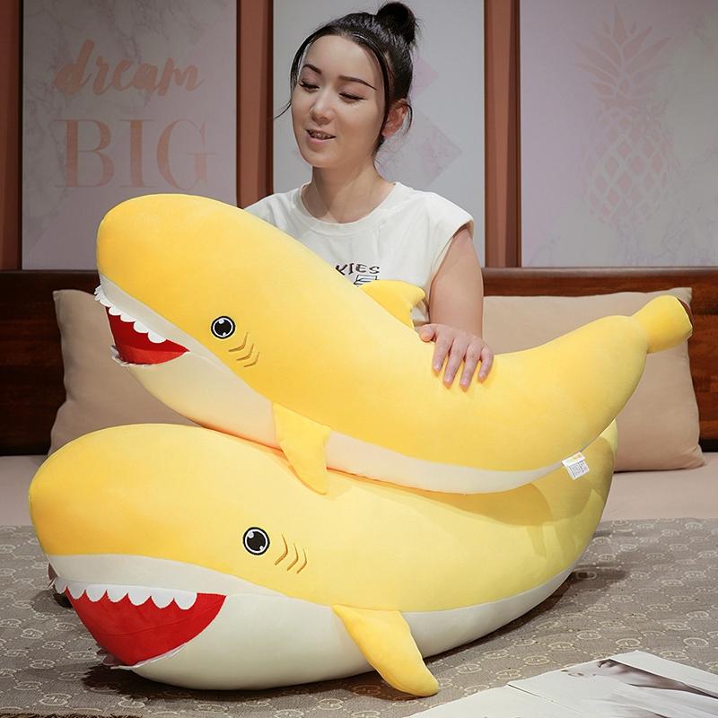 Creative Banana Shark Plush Toy Soft Cotton Stuffed Cozy Shark Pillow Cute Home Decor Gift