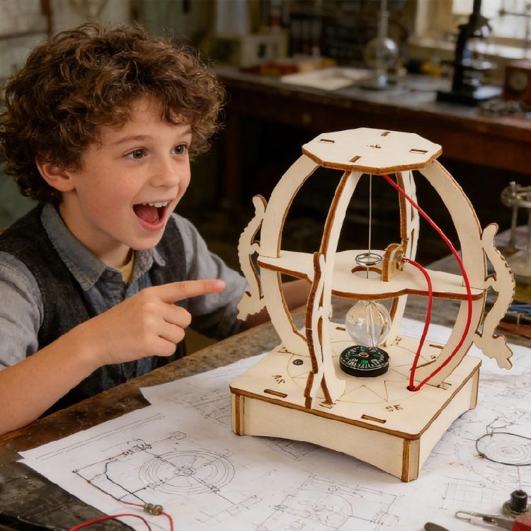 STEM Learning Wood Earthquakes Alarm Seismograph Model Assembly Set For Kids Educational Science Experiment Projects