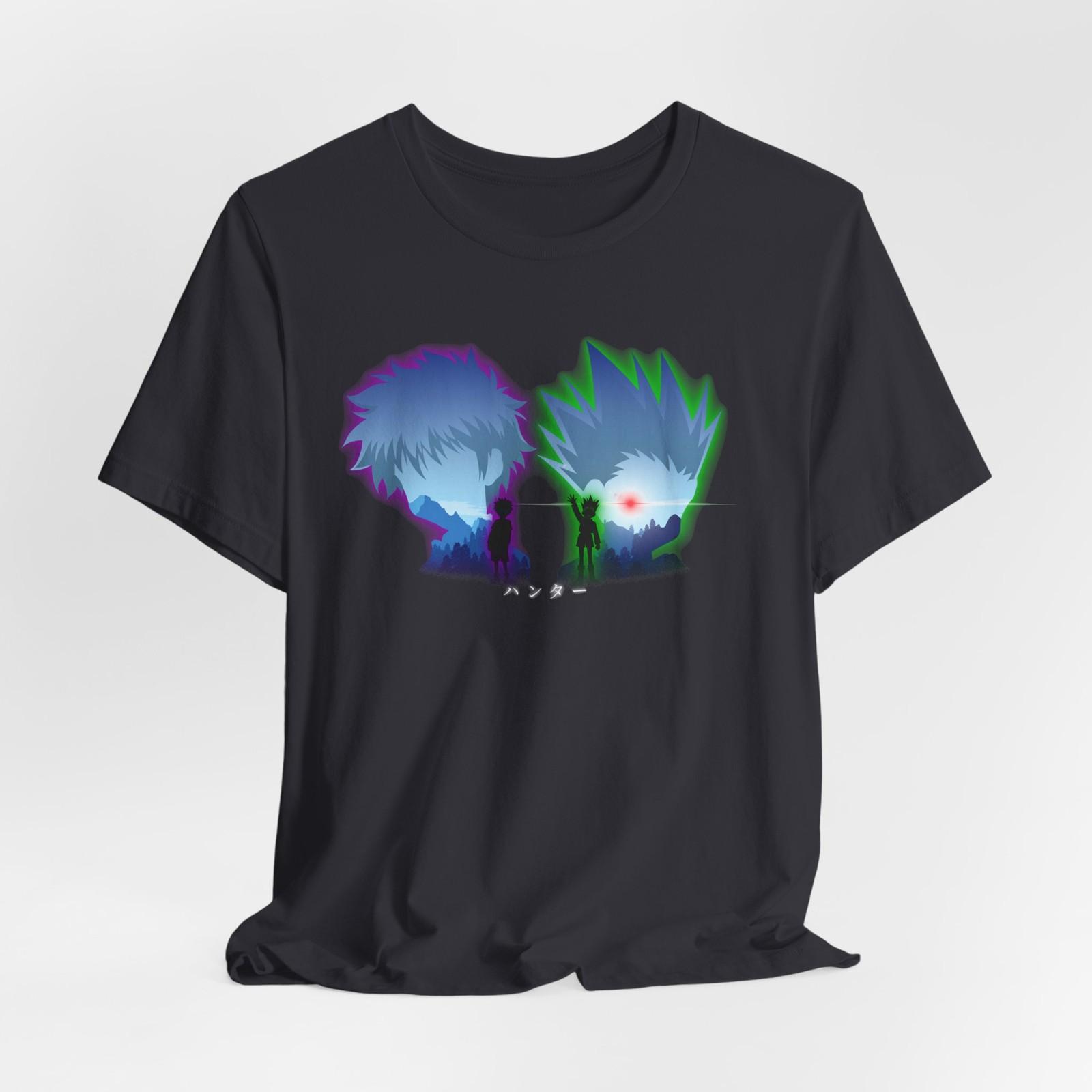 Anime Graphic T-Shirt Mens Womens Tees Top Tee Tops, Hunter X Hunter Silhouette Shirt, Unisex Jersey Top for Fans, S