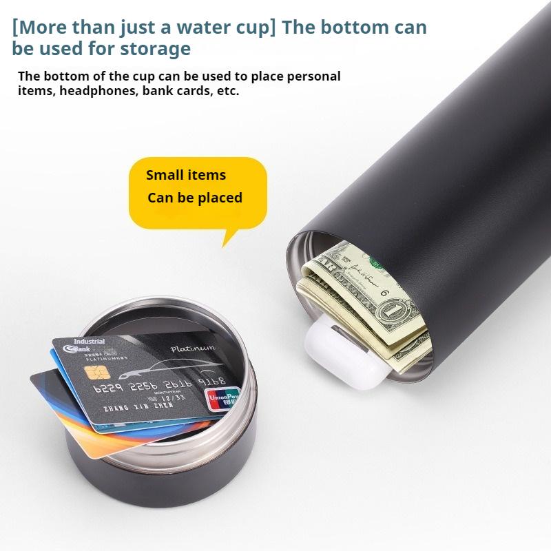 Stash It, sticlă de apă din oțel inoxidabil, ascunde banii în siguranță, seif de călătorie în aer liber, securitate antifurt, mini seif de călătorie
