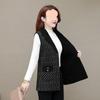 Plus Size Fleece-Lined Vest for Middle-Aged & Elderly Women - Stylish Autumn/Winter Suit Collar