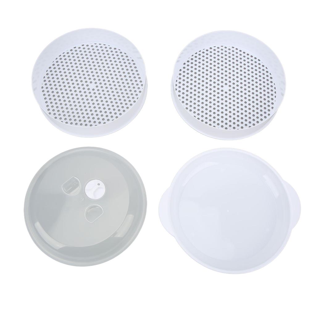 Microwave  White Kitchen Steaming Utensils Saving Time  Food  Multipurpose with Lid for Home for Dumplings