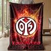 Mainz 05 Custom Name Text Flannel Blanket Soccer Logo Personalized Fleece Throw Blanket Special Gift For Sofa Bedroom Home