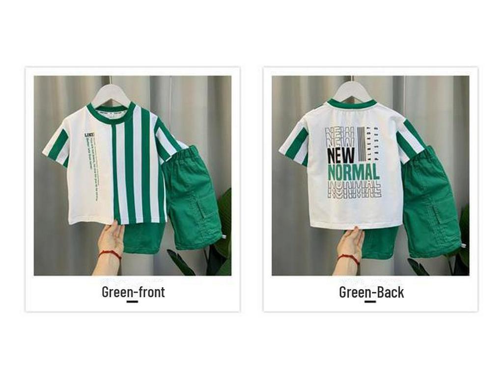 Boys' Summer Two-Piece Suits: 25 New Street-Style Short-Sleeve Designs