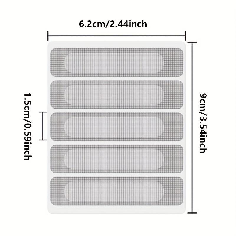 Window And Door Screen Repair Patch, 6.2cm×8.99cm, 5 Patch For 1 Sheet, Strong Adhesive & Waterproof Fiberglass Covering Mesh Tape