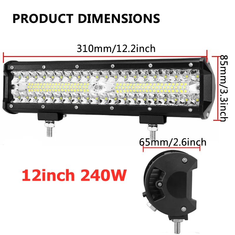 Car LED Light Bar Offroad 4x4 Spotlights Fog Lamp 12V 24V 3 Rows Headlight Truck Farm Tractor Boat SUV ATV Light Bar/work Light