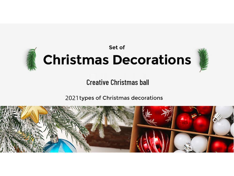 6CM Electroplated Irregular Painted Christmas Ball Ornaments Gift Box Set - Tree Hanging Decorations