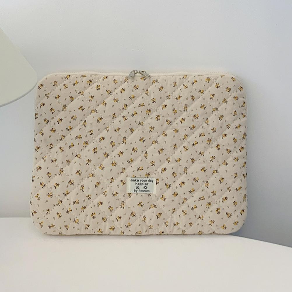Flower Printed Laptop Carrying Case Quilted Laptop Case Protective Cute Computer Sleeve for 11-15 Inch Laptop Tablet