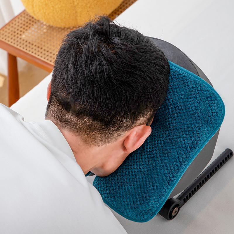 U-Shaped Facial Pillow with Coral Fleece Cover - Washable Headrest for SPA Salon & Home Facial Care