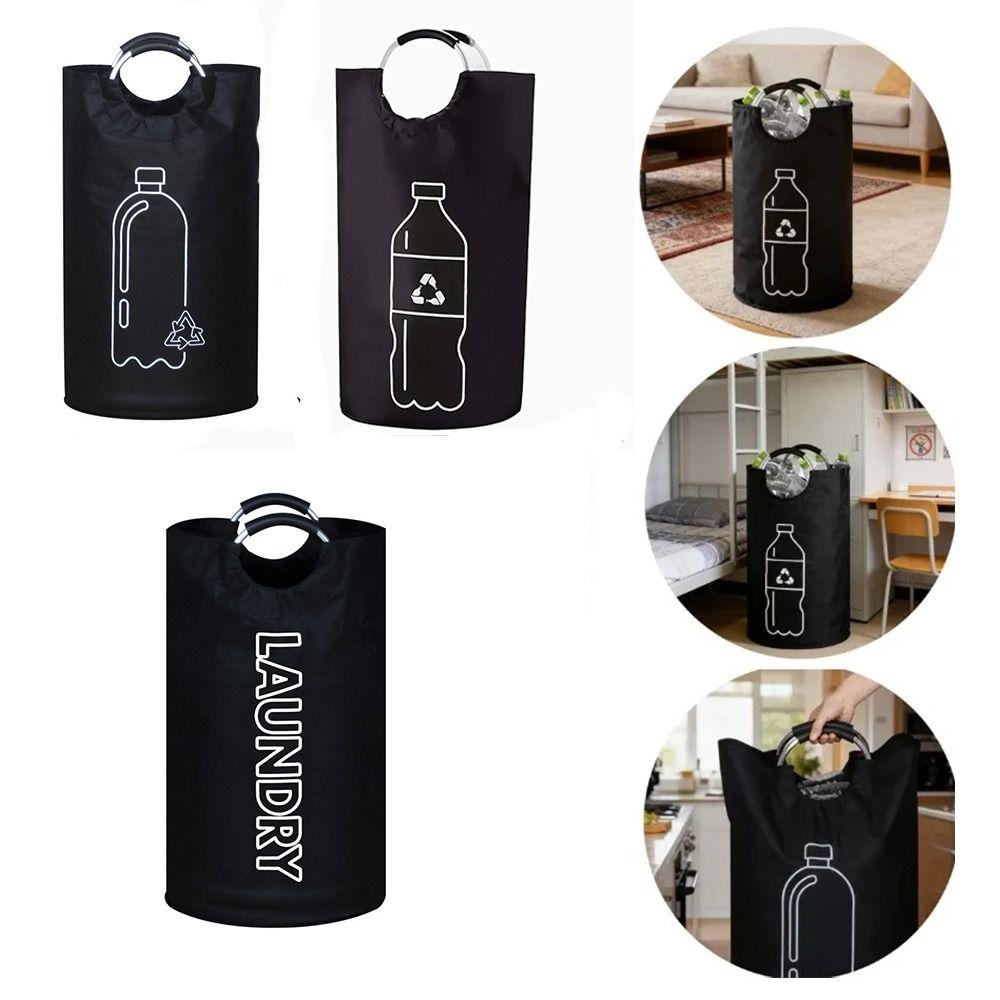 Large Capacity Empty Bottle Storage Basket 82L with Handle Wastewater Bottle Collector Bag Folding Design Portable