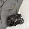 Sequin Evening Party Shoulder Bags For Women Lightweight Portable Ladies Chain Crossbody Bag Solid Color Casual Female Handbag