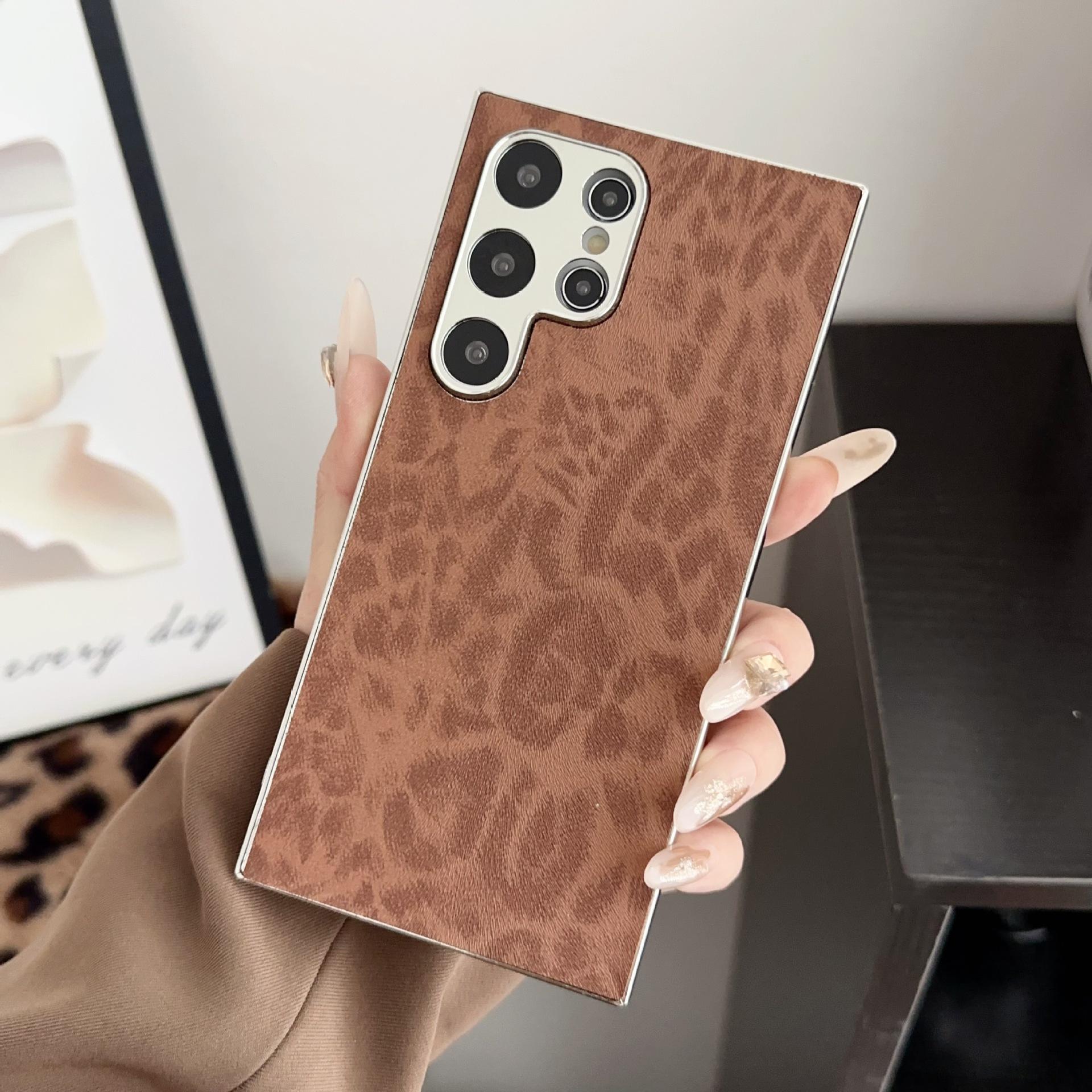 

Совместимый чехол для телефона Samsung S25 Ultra с гальваническим леопардовым принтом, противоударный для S24/S24 Ultra/S23 Ultra S24 Plus