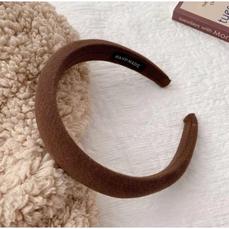 Trendy Solid Color Fabric Sponge Headband Sweet Girls Hair Accessories for Women Gift Jewelry