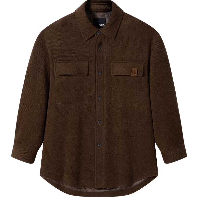 

GXG Men s Brown Textured Twill Short Coat L