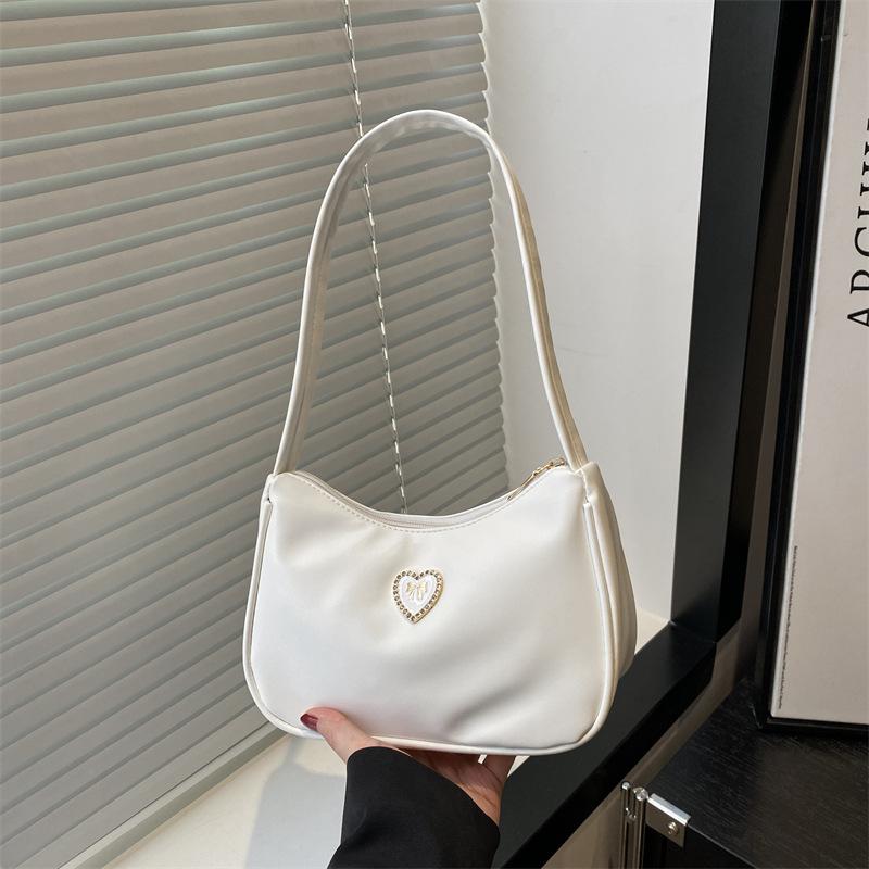 Sommer schöne beliebte große Kapazität einfarbig Halbmond lässig Achsel Schulter Umhängetasche Damen