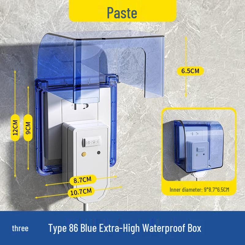 Yuba Switch Waterproof Bathroom Socket Cover - Splash-Proof Adhesive Protector