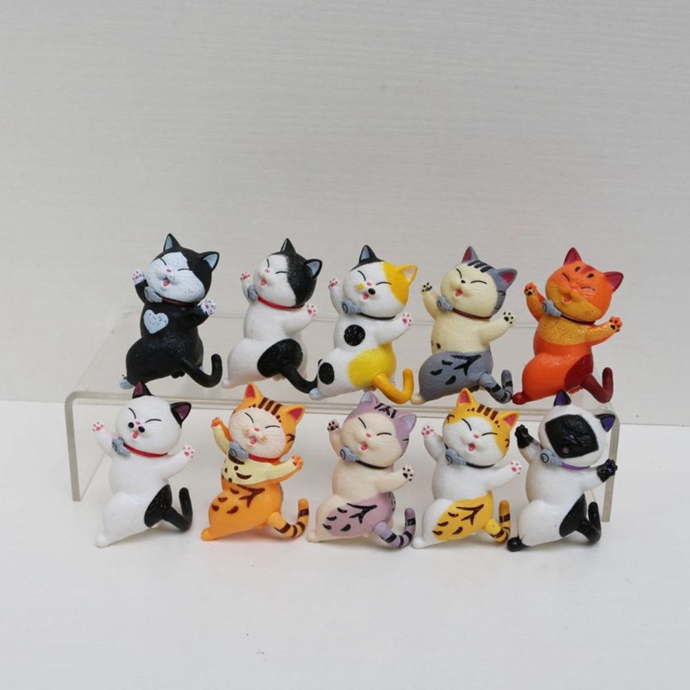 9/10PCS Multicolor Cat Doll Ornaments DIY Mini Model Desktop Toys Decoration Crafts Home Decoration