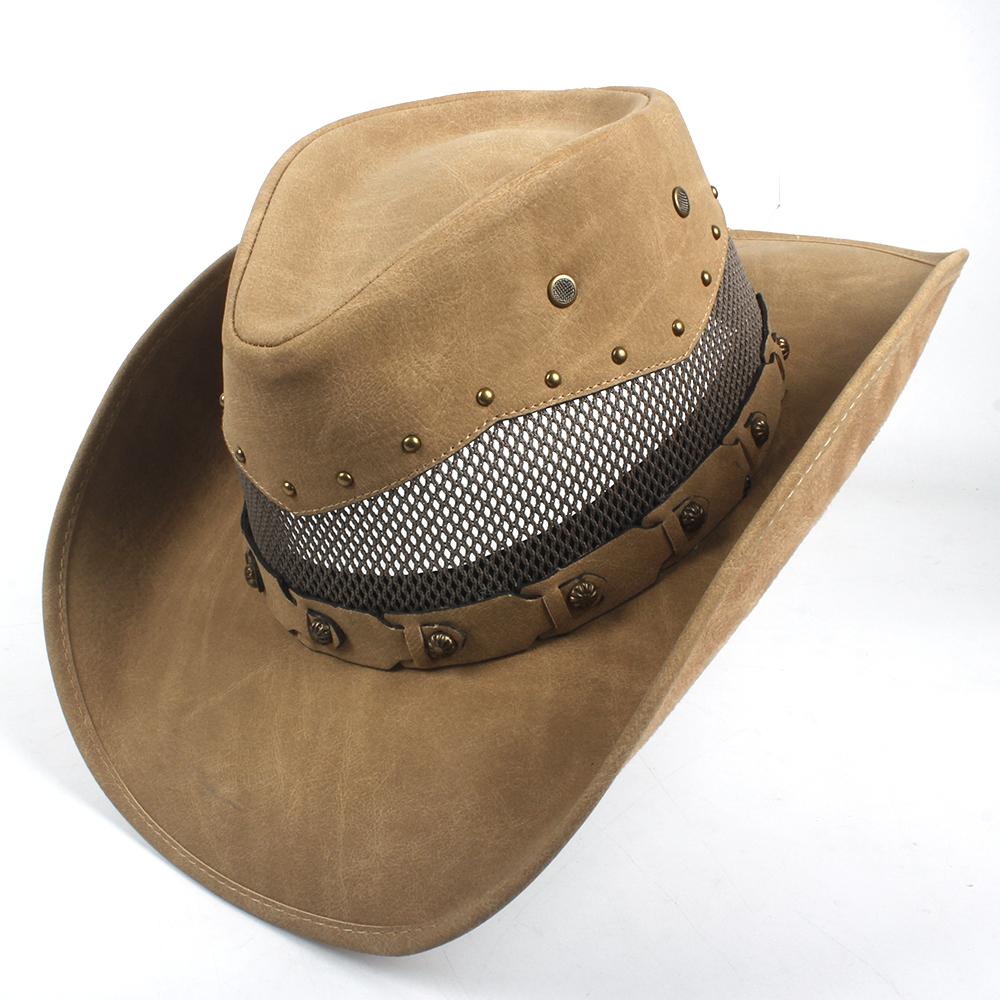 Pălărie de cowboy occidentală 100% din piele pentru bărbați, pentru gentleman, tată, Jazz, Sombrero Hombre, mărimea 58-59CM, stil 36