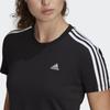 Adidas Round Neck Letter Print Comfort Stripe Short Sleeve T-Shirt Women Tops Black GL0777