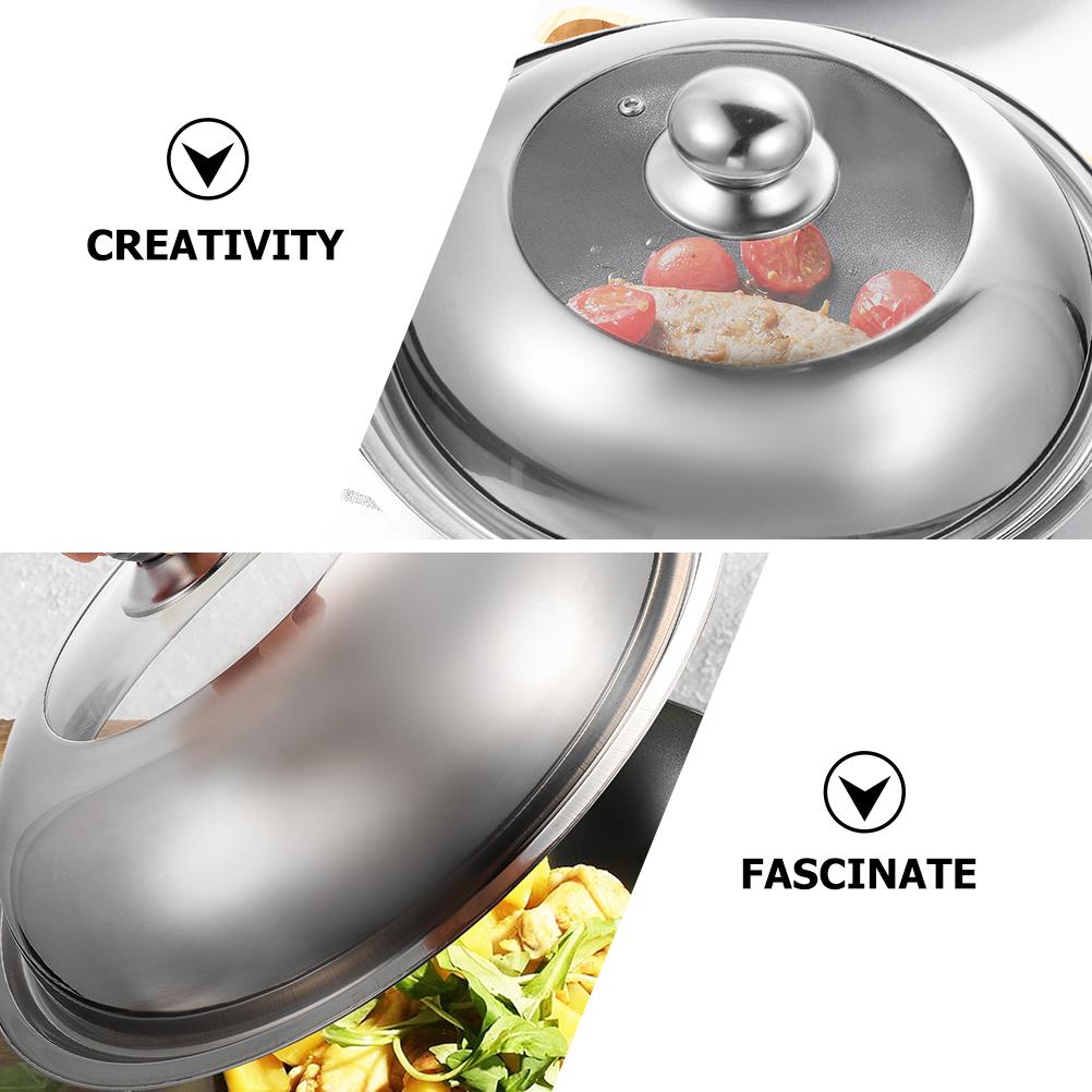 Edelstahl Topf Deckel Haushalt Pan Abdeckung Metall Glas für Pfannen Spill Proof Bratpfanne