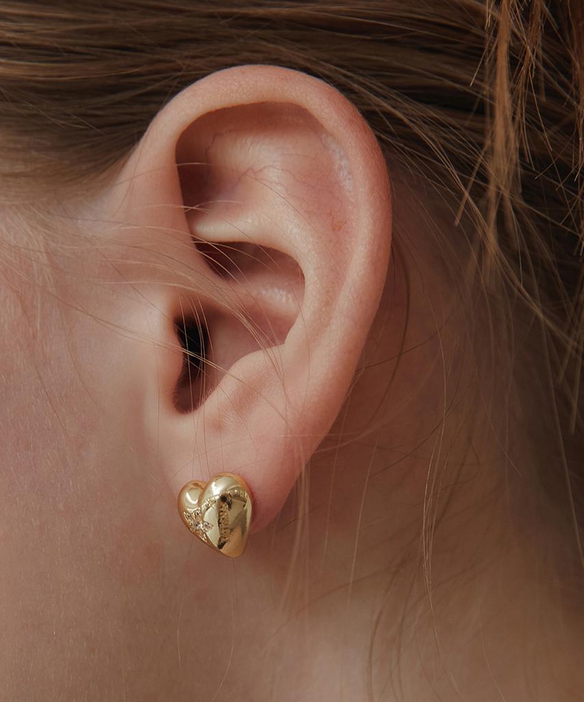 Tatiana (Silver 925) Flower Cubic Full Heart Earrings Ec3068