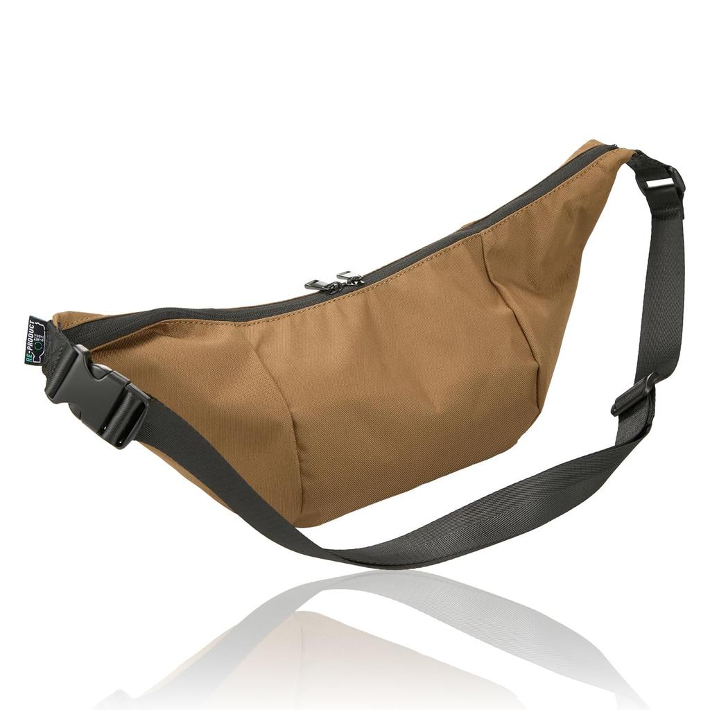 Super Water-Repellent RE-PET Banana-Shaped Shoulder Bag, Khaki, Logo, Snoopy, SPZ-3345
