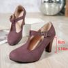 New Style High-heeled Women's Round-toe Thick-soled Shoes in Large Size