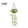 Dusk to Dawn Landscape Lamps Solar Lights with Butterfly And Plant Decor, Dusk-To-Dawn Intelligent Light Outdoor Lanterns Control Lights, Waterproof