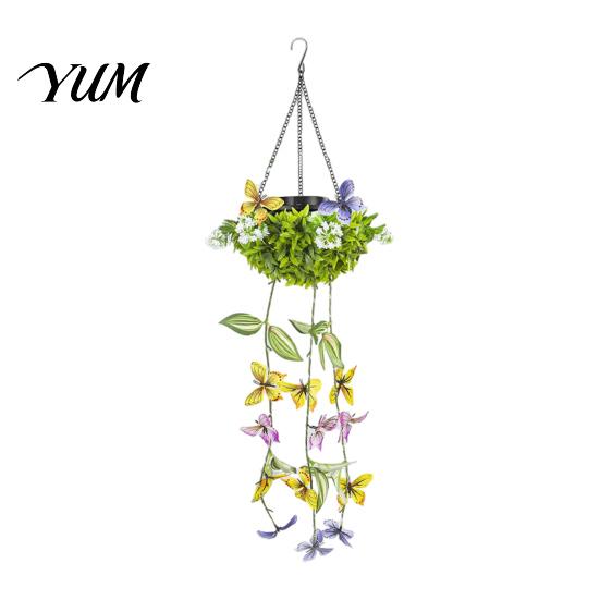 Dusk to Dawn Landscape Lamps Solar Lights with Butterfly And Plant Decor, Dusk-To-Dawn Intelligent Light Outdoor Lanterns Control Lights, Waterproof