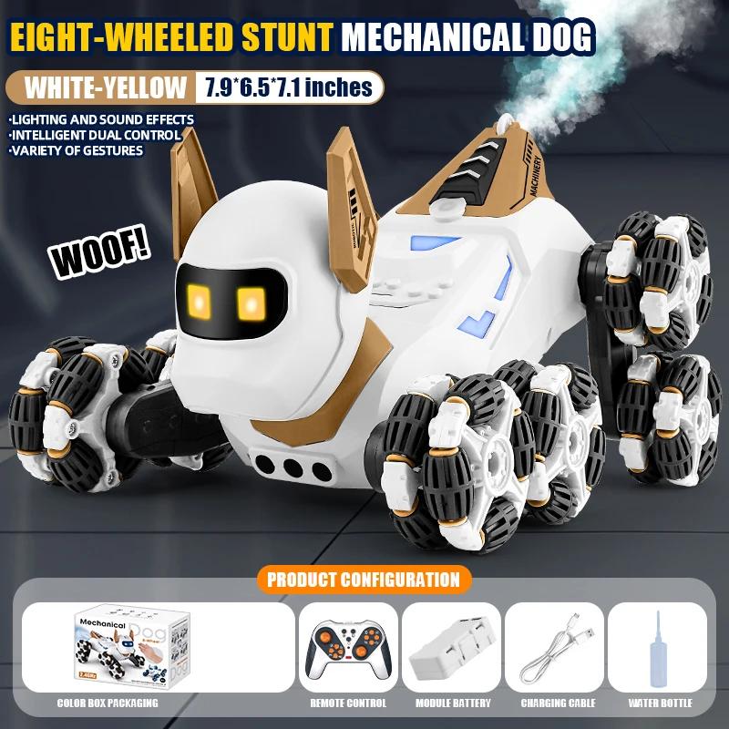 

RC Robot 2.4G Radio Remote Control Cars Puppy Stunt Dog with Music Smart Robots Car Toy Spray Electric Toy for Boys Kids Child