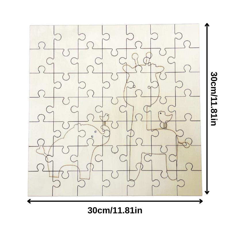 Eco-Friendly Children's Poplar Wood DIY Puzzle Toy - Educational & Decorative Pattern