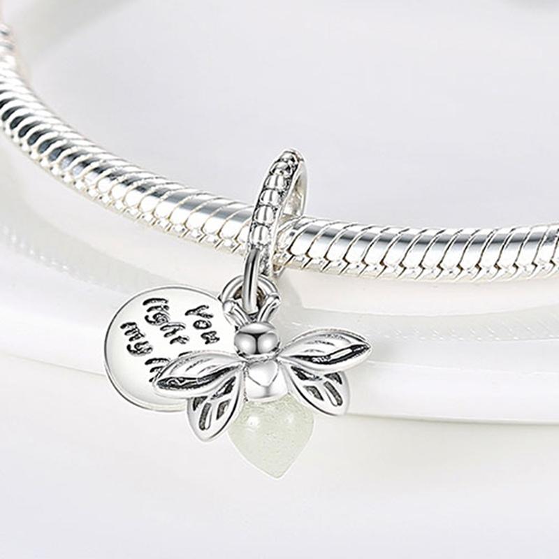 Night Glow Firefly Charm Beads For 3Mmoriginal Bracelet Womencopper Pendant Bead Diy Jewelry Gift