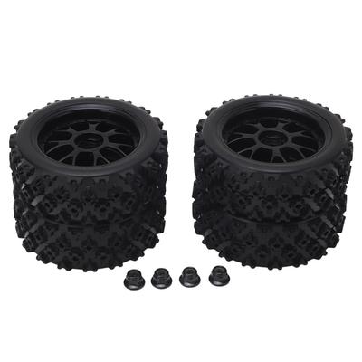 4pcs RC Truck Tires Star Pattern 14 Hole Black Hub 110 RC Off Road Wheels and Tires for Axial