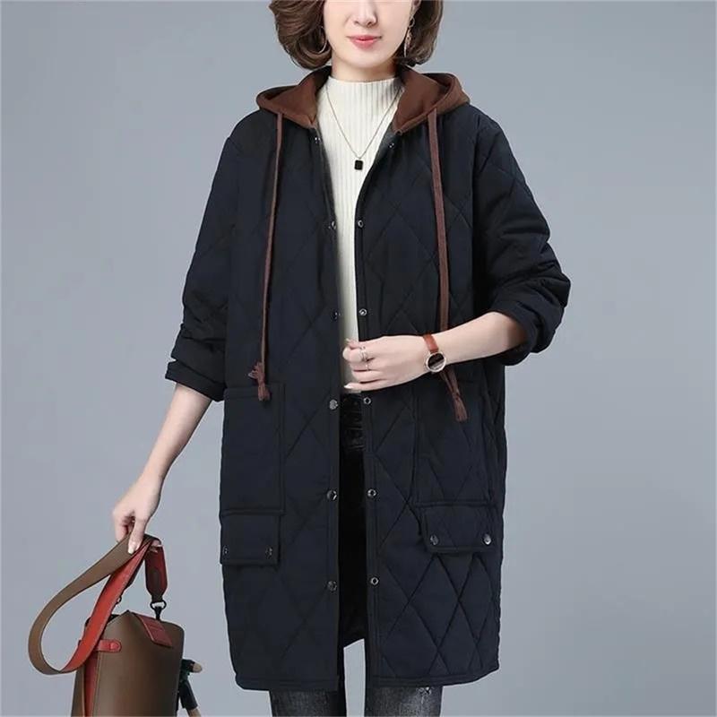 Winter Women Long Jacket Warm Lady Lightweight Coat Hooded Oversized Thicken Loose Puffer Parkas Wadded Down Jackets