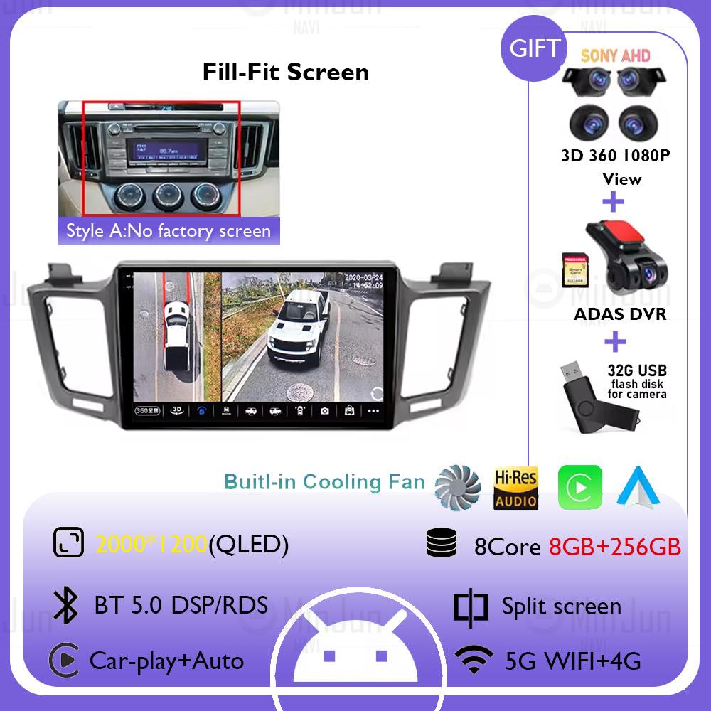 Android 14 Car radio For Toyota RAV4 RAV 4 XA40 2012 2013 2014 2015 - 2019 Carplay Android Auto Car Stereo Multimedia Player DSP