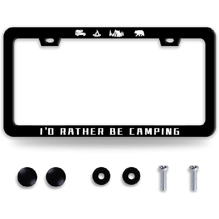 Line Art Flowers License Plate Frame Beautiful Floral License Plate Frames Funny Stainless Steel Accessories Cars Decor With 2 Holes And Screws Fits