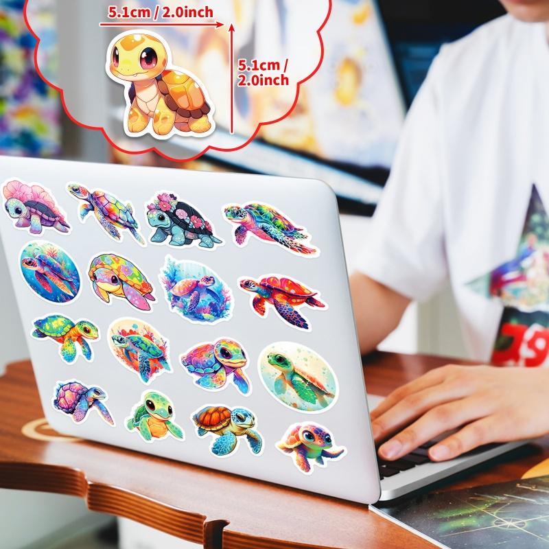 50Pcs Cartoon Colorful Sea Turtle Anime Stickers Laptop Phone Skateboard Motorcycle Car Waterproof Sticker Classic Toy