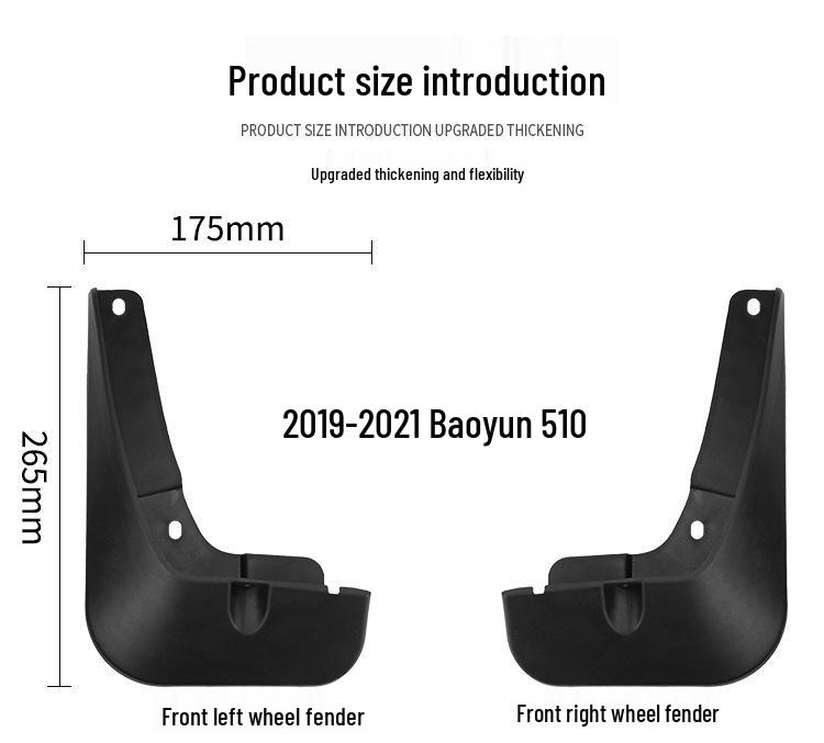 Soft Rubber Mudguard for Baojun 510 (2019-2021) - Front & Rear