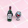 Collar Wine  Bottle Glass English Jewelry  Badge Letter Lapel  Pin