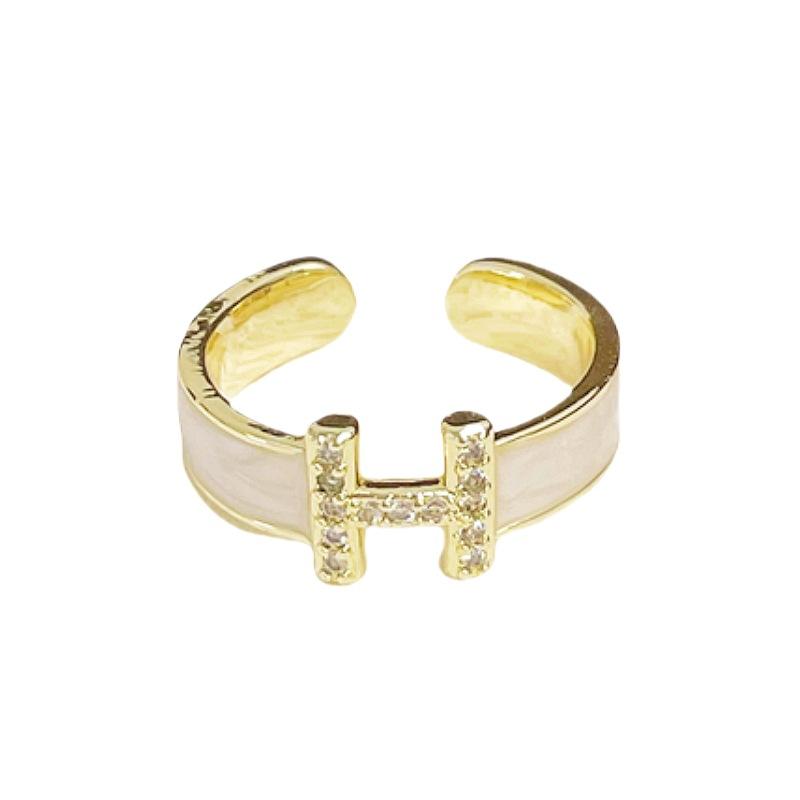 Dripping Oil Flower Brushed Medieval Open Ring Retro Court Style Niche Design High-End Ring Woman