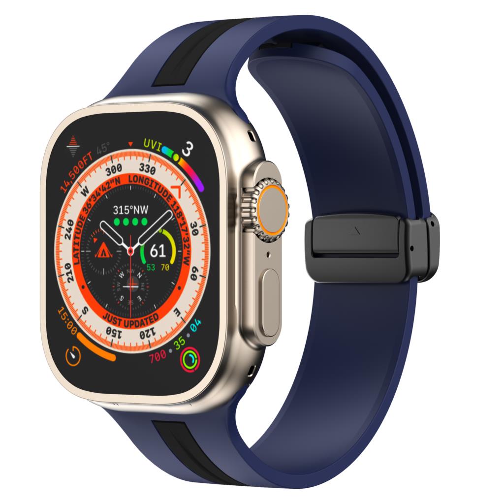 Magnetic buckle Strap For Apple Watch Ultra 2 band 49mm 44mm 40mm 45mm 41mm 38mm Silicone Bracelet iWatch series 7 3 6 5 se 8 9