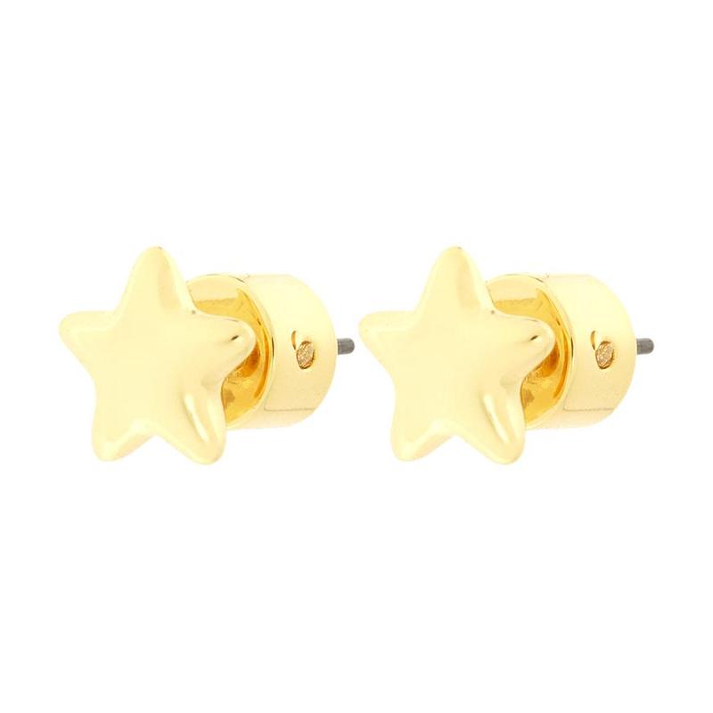 COACH Star Pattern Brand Design Brass Earrings Women s Gold