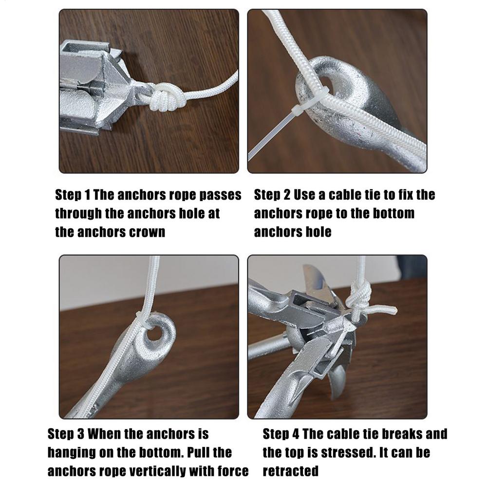 Kayak Anchoring Kayak Fishing Anchoring Kit Folding Heavy-Duty Retrievable Boat Accessories For Lake Fishing Kayaking Dock
