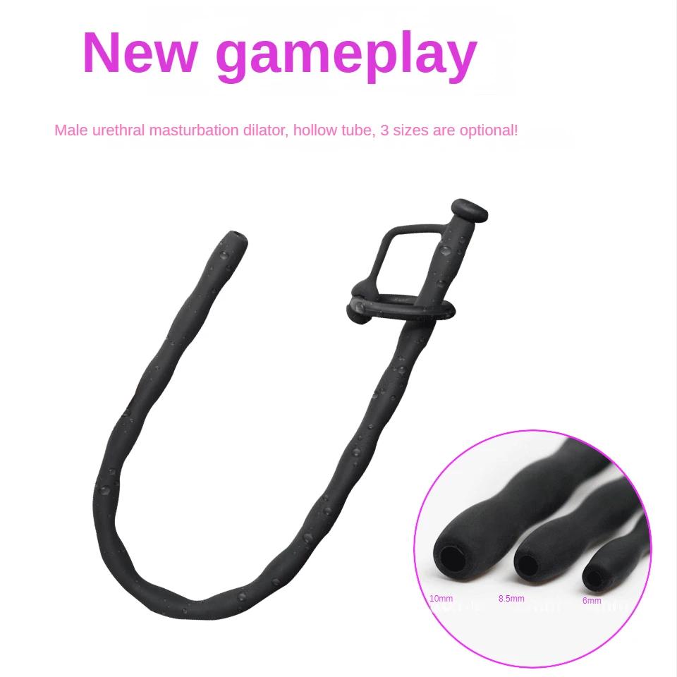 Silicone Hollow Urethral Catheter Dilator Horse Eye Irritation Adult Sex Toy Men Gay Penis Plug Insertion Urethral Cathe