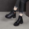 Leather Thick-soled Retro Martin Boots Women's Small Height-increasing Women's Shoes Autumn and Winter Ethnic Style Versatile Boots Women's Short Boo