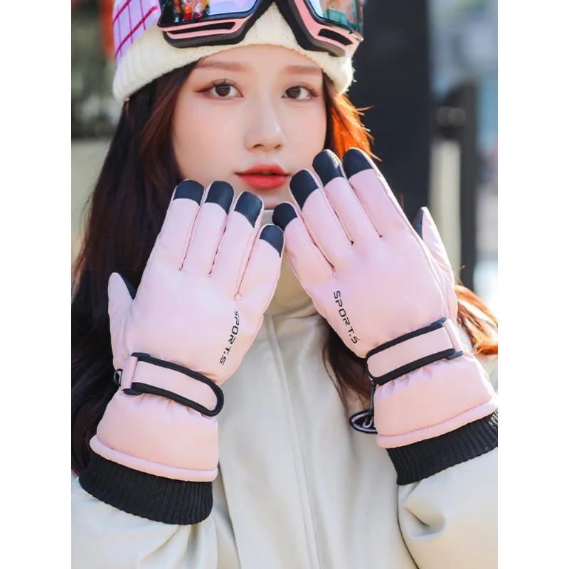 

Женские кожаные утепленные термоводонепроницаемые перчатки для байкеров и лыжников, зимние перчатки и варежки для мотоциклистов, аксессуары для катания на лыжах M