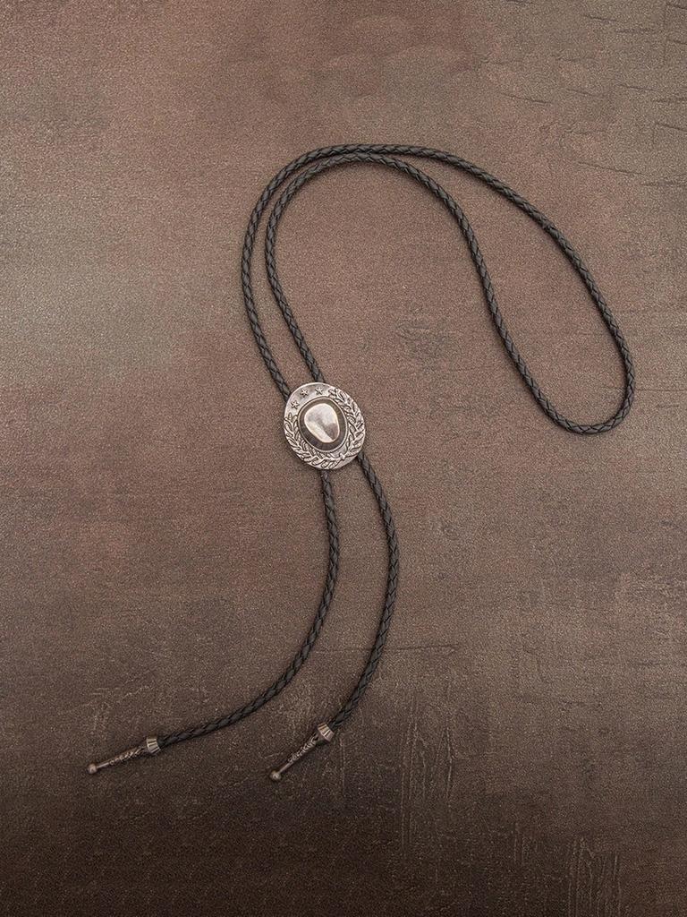 1pc Retro Vintage Copper/Silver Unisex Bolo Tie Necklace, Fashion Personalized Accessory Suitable For Daily Wear, Gift