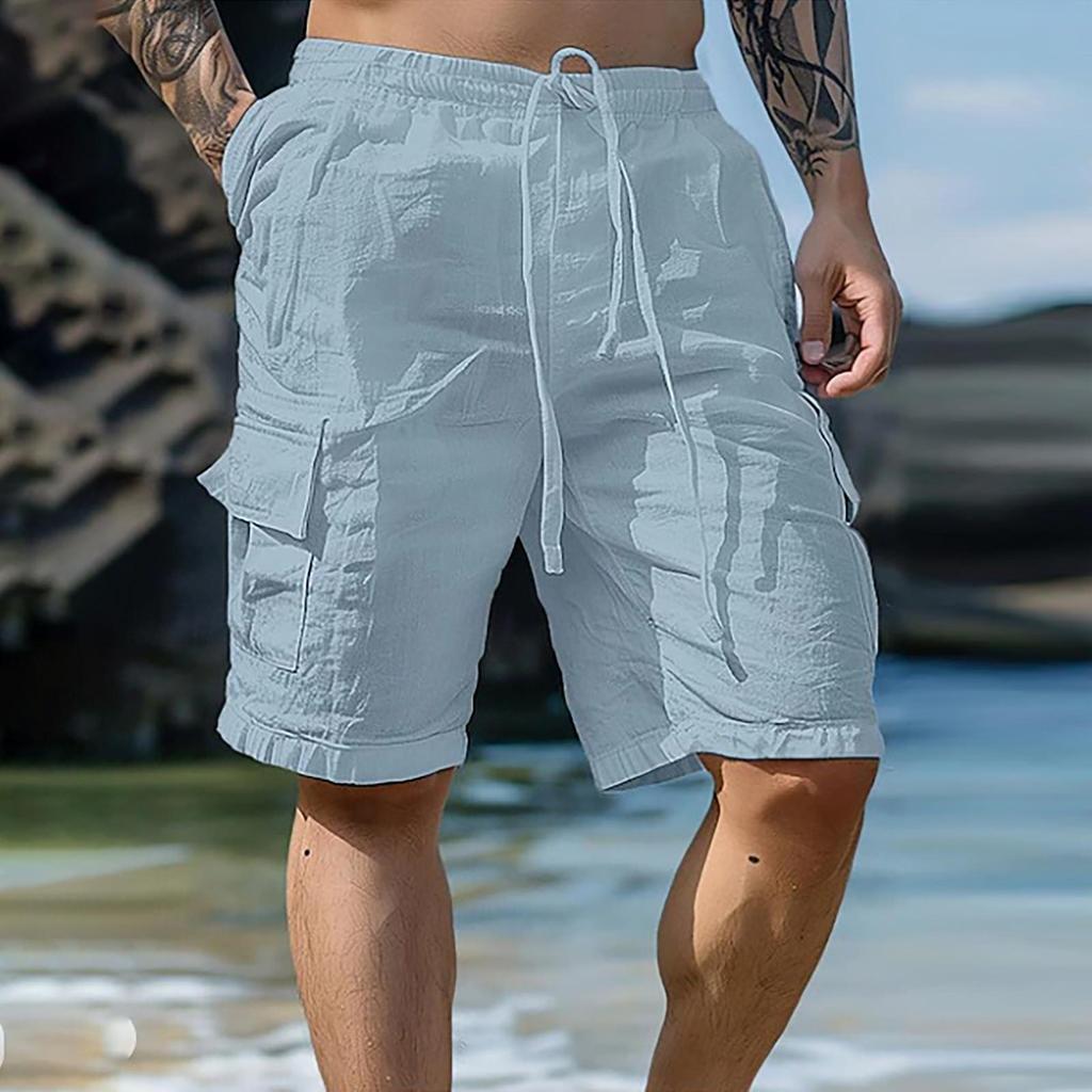 Men's Sports Cotton Casual Loose Shorts Casual Pajamas Pocket Jogging Shorts Pants