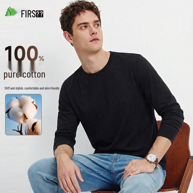 Men's Heavyweight 100% Cotton Long Sleeve T-Shirt