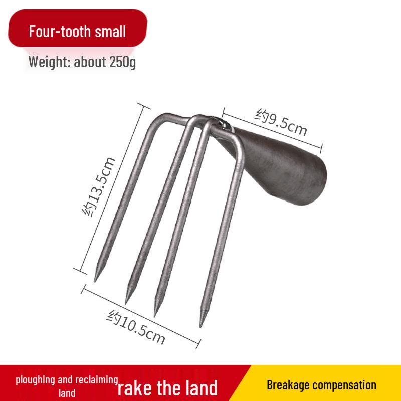 Two- and Three-Tine Gardening Rake Set for Soil Loosening and Planting